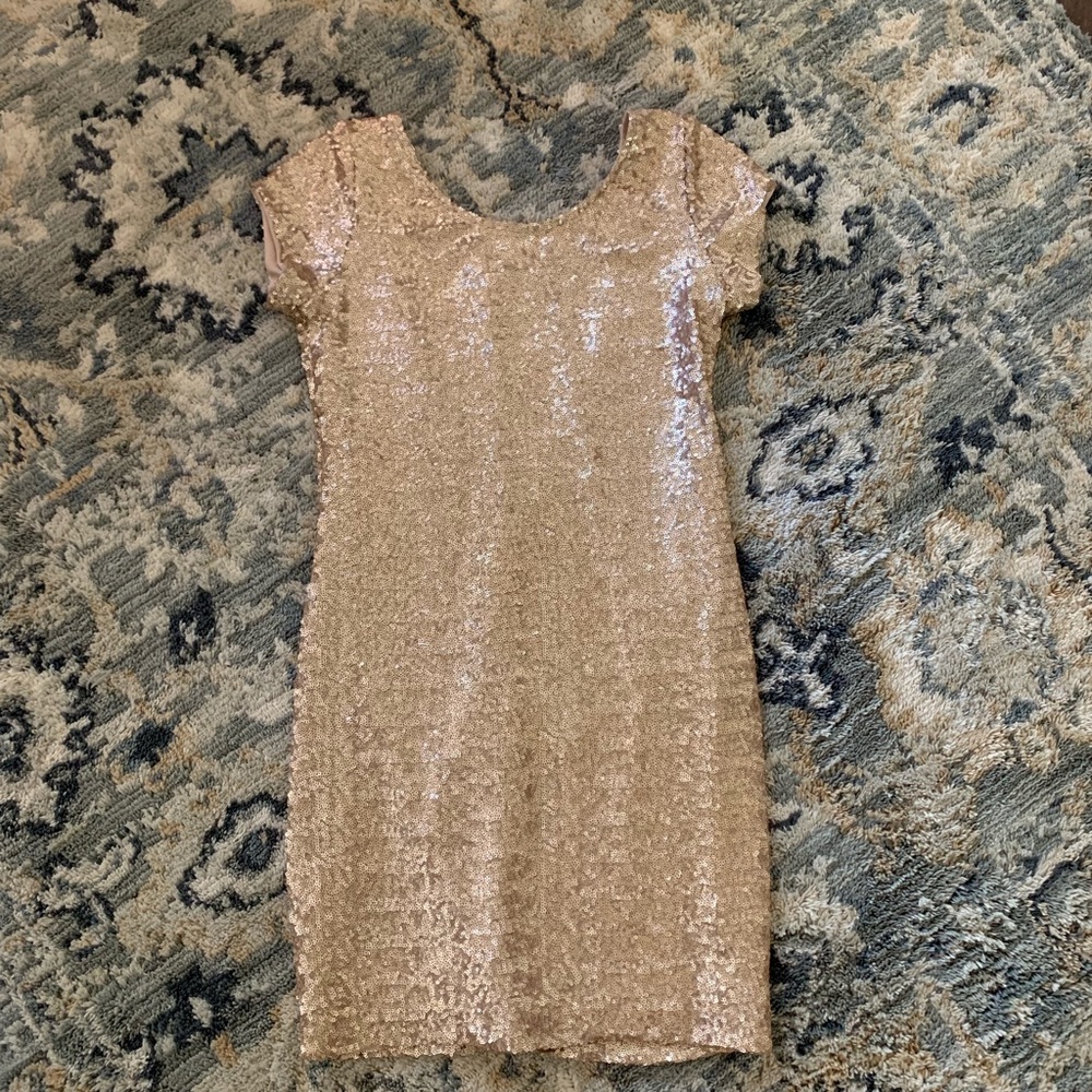 Backstage Rose Gold Sequin Dress